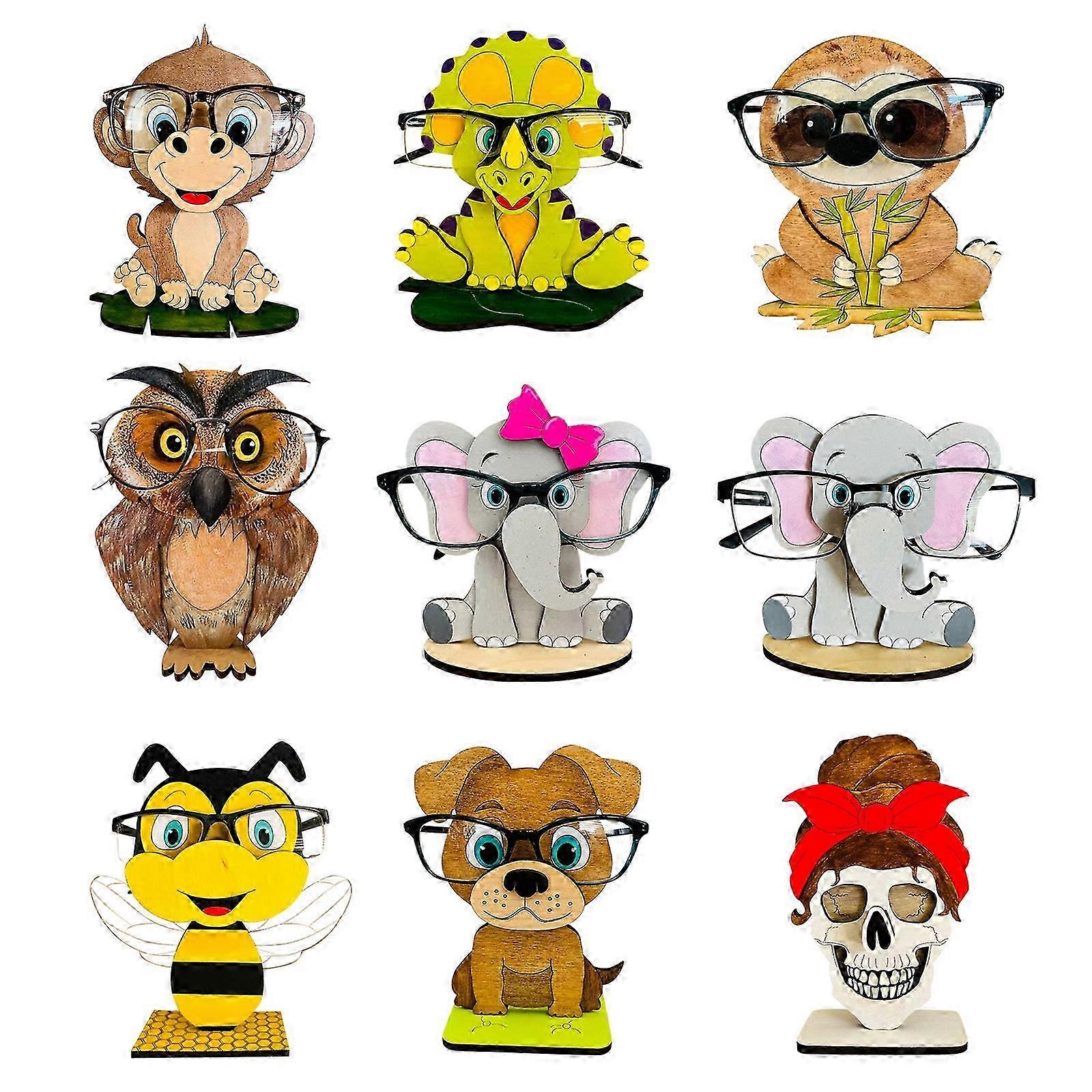 Simpatico Animale Occhiali Portaoggetti Supporto 3D Legno Rack Supporto Decorazione Display