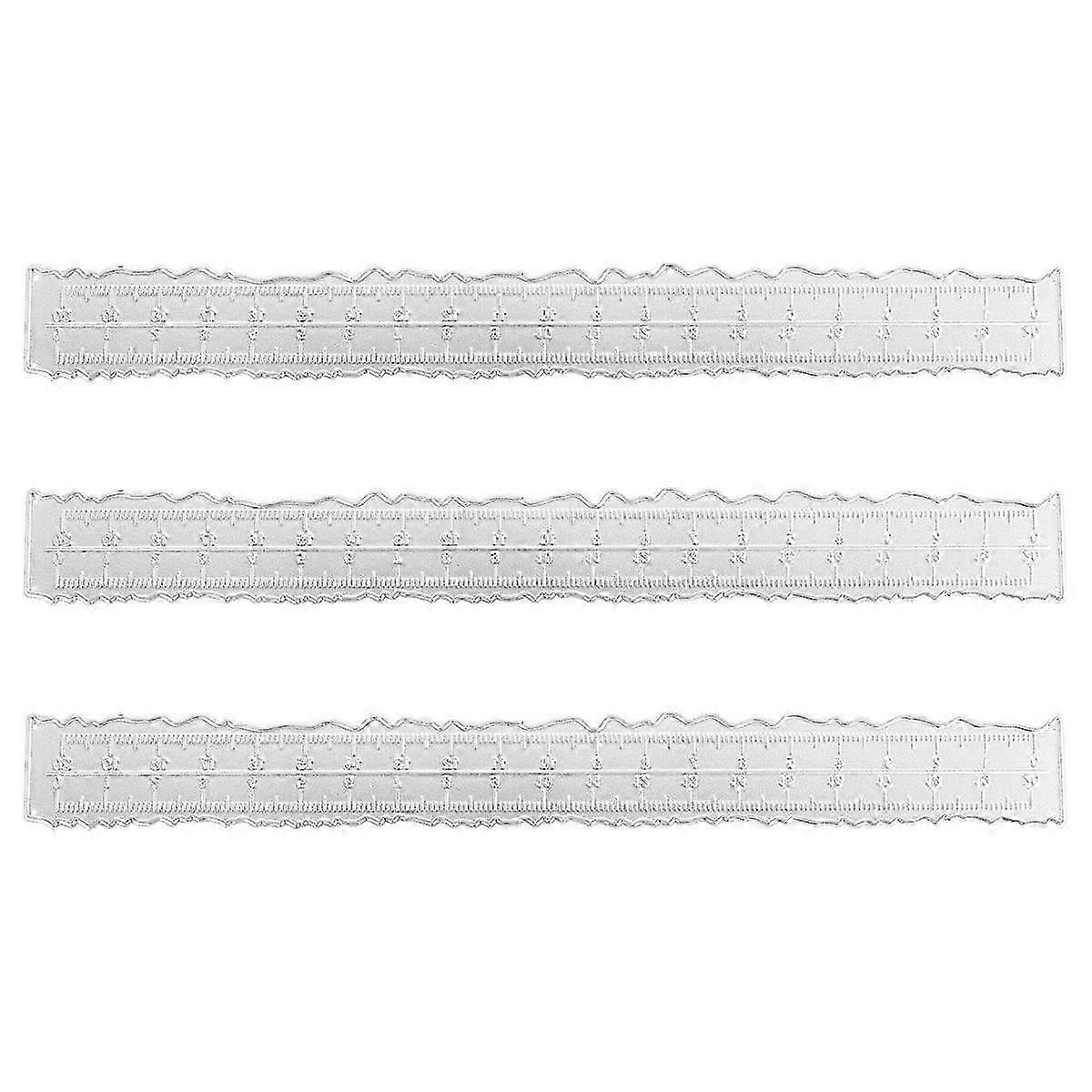 3 Pieces 8.4 Inches Metal Irregular Edges Ruler Edges Ruler for Card Making Scrapbooking School