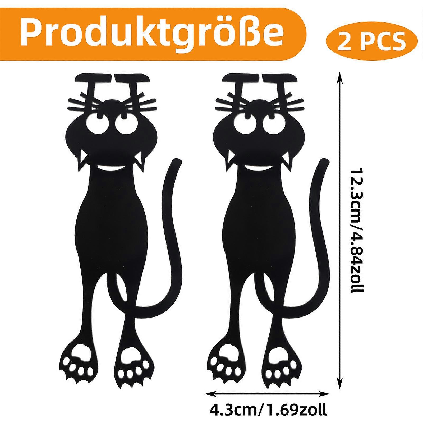 2pcs Hollow Kitten Bookmark - Black