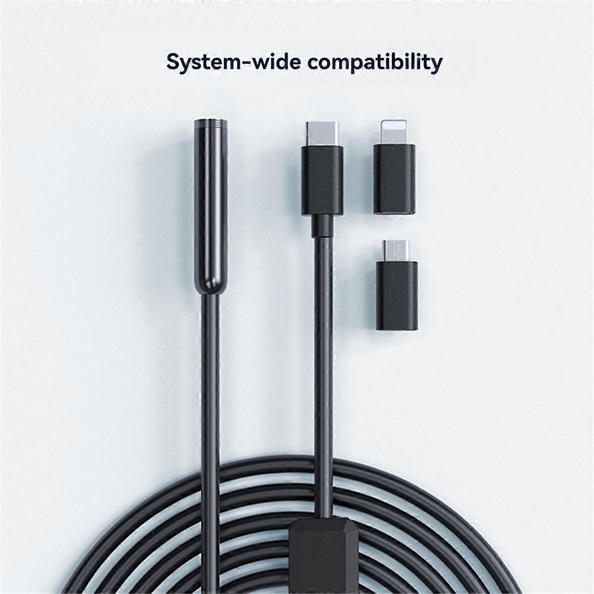 W400D Repair Tools Car Diagnostic Tools 8mm 8LED Camera Endoscope Type-C Micro-Type Adapter 5M Cabl