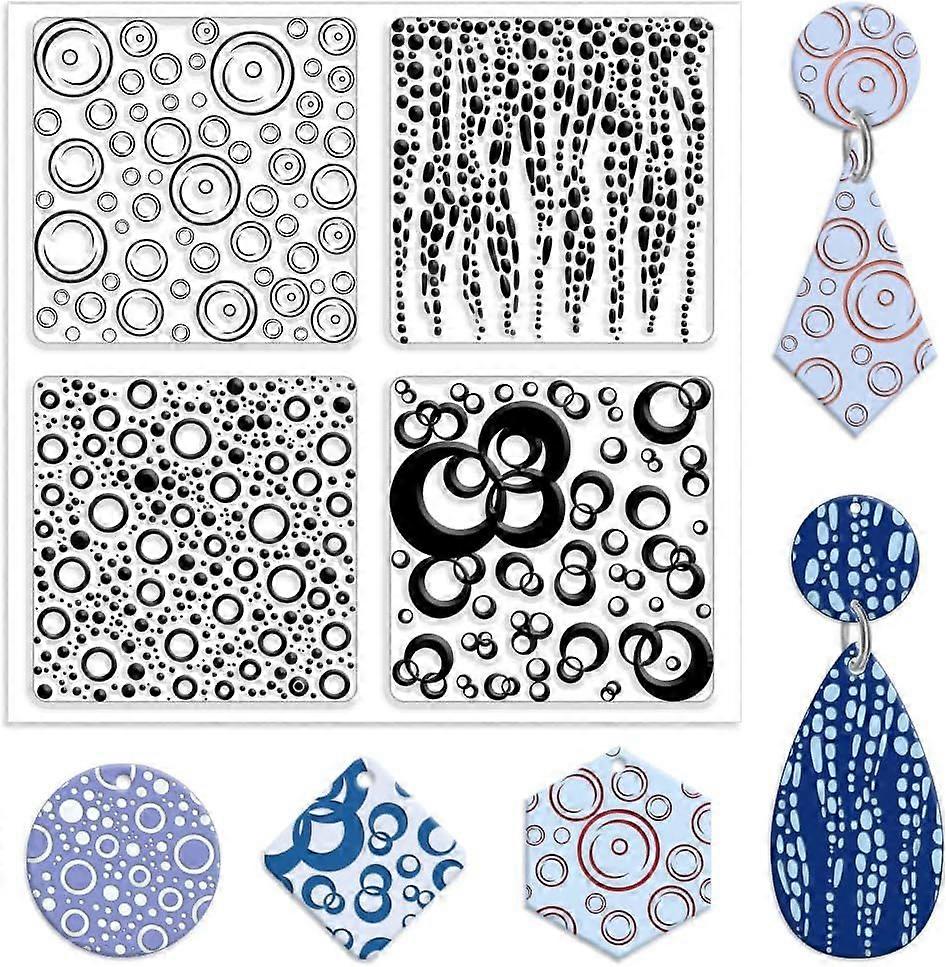 Bubble Polymer Clay Texture Sheets Bubble Dots Embossing Folders Clay Texture Mat for Making Earrings Jewelry Polymer Clay Earrings Tools Craftwork 5.