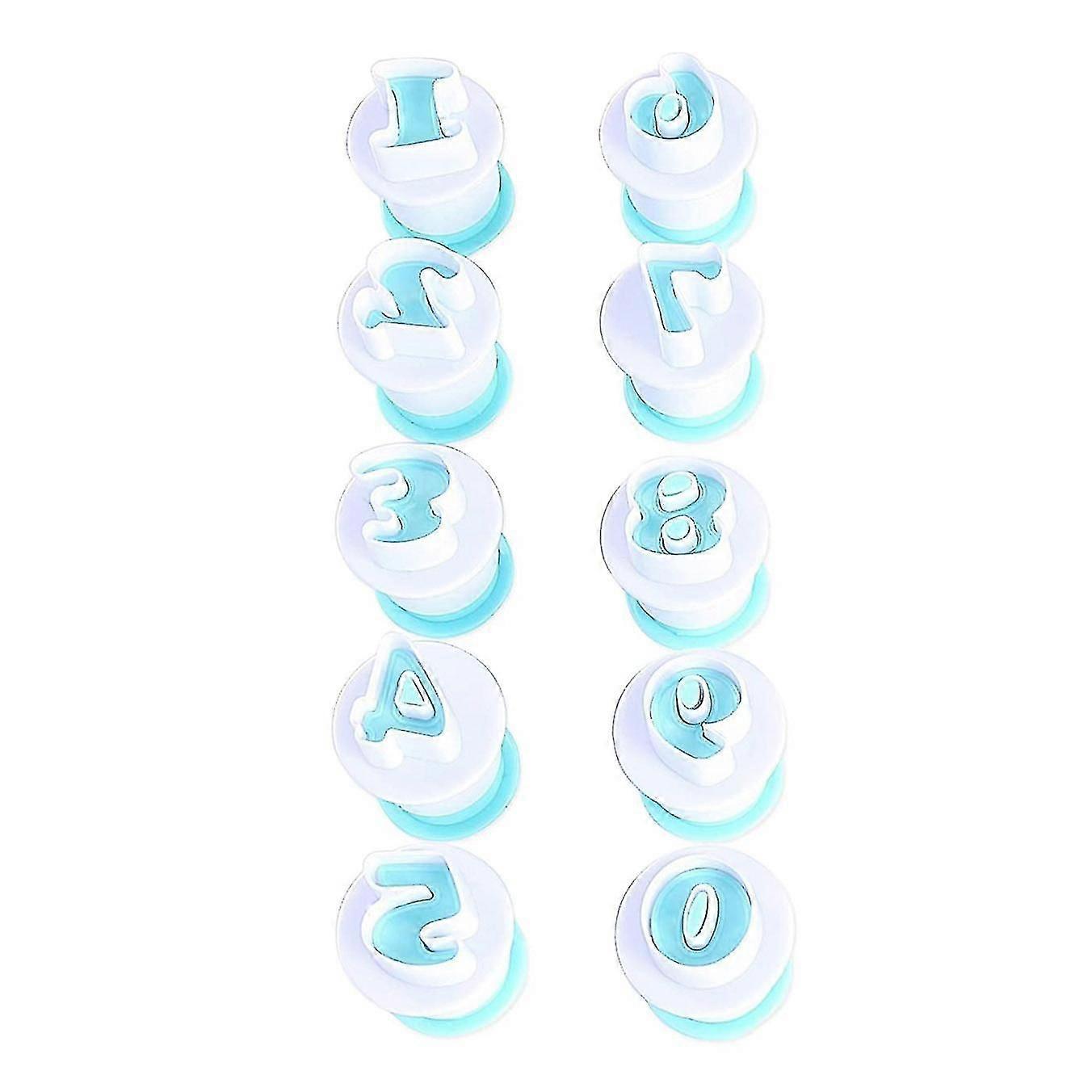 Fondant Number Set,cakeMold,cake Decorating Tools, Cookie Stamp(1set, Blue And White,box Not Include)