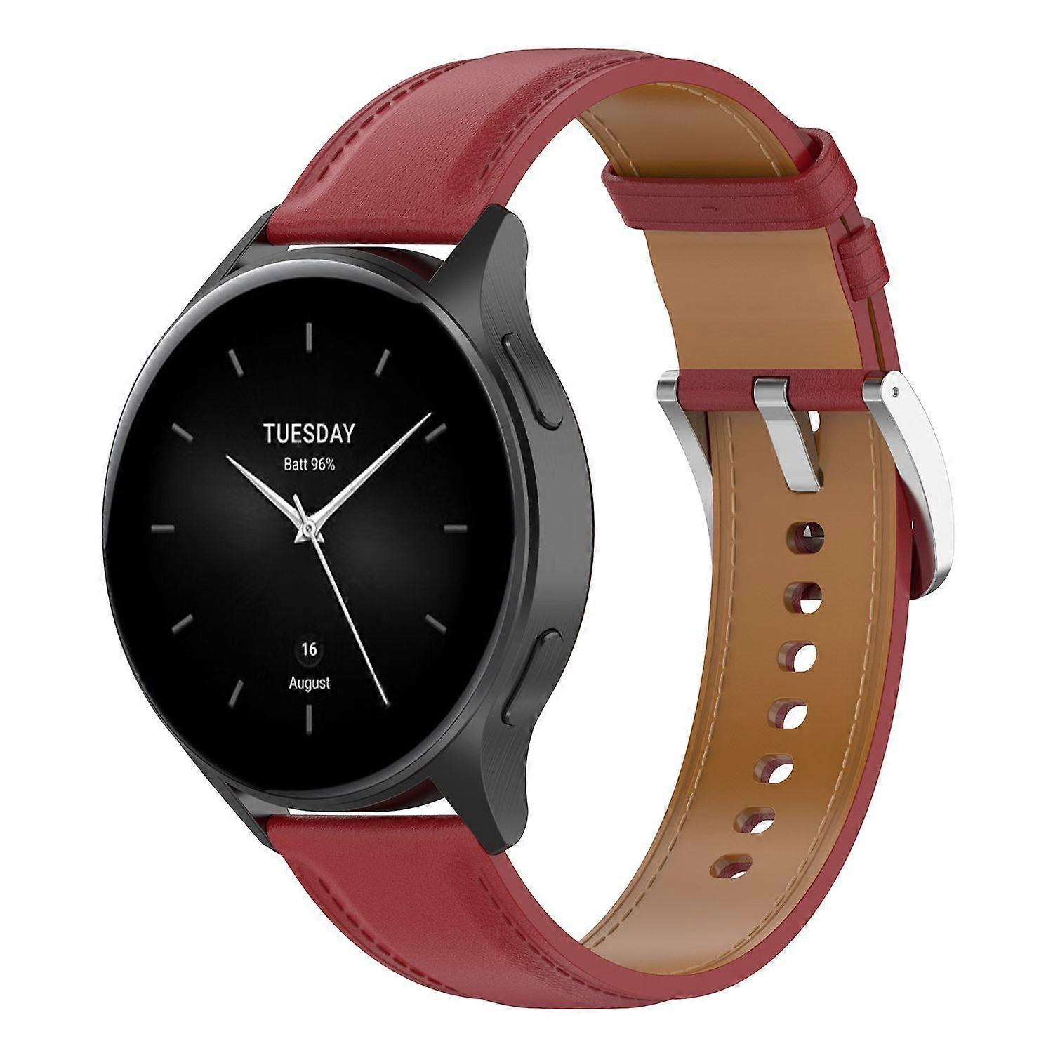 For Xiaomi Watch 2 Pro High Quality Faux Leather Replacement Strap Red
