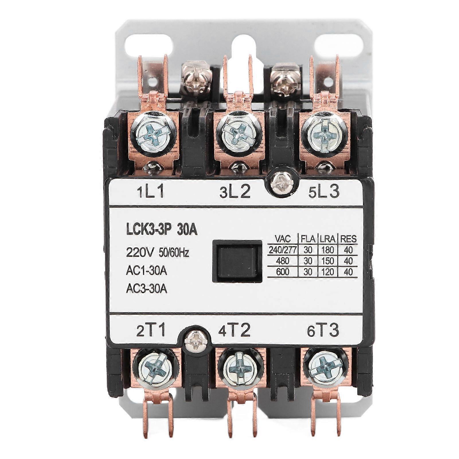 مكيف هواء Risegun touchor LCK3 3P 30A AC touchor ، غلاف PP مقاوم للحرارة ، لمس سبيكة فضية ، ملمس مكيف هواء 220 فولت