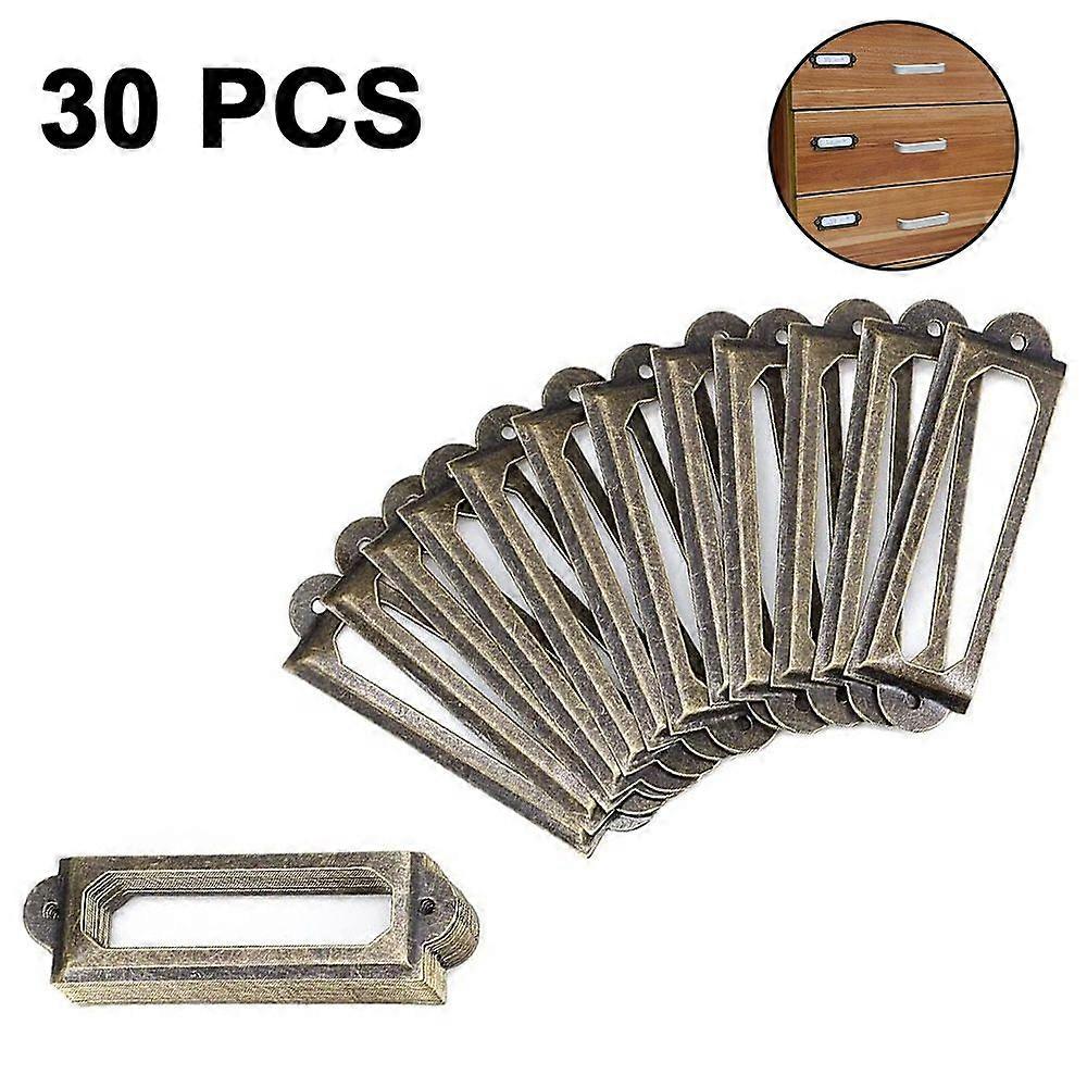 30 Pieces Card Holder Drawer Pull/Label Frames Card/Label Holder/Tag Pull/Cabinet Frame Handle/File Name Card Holder
