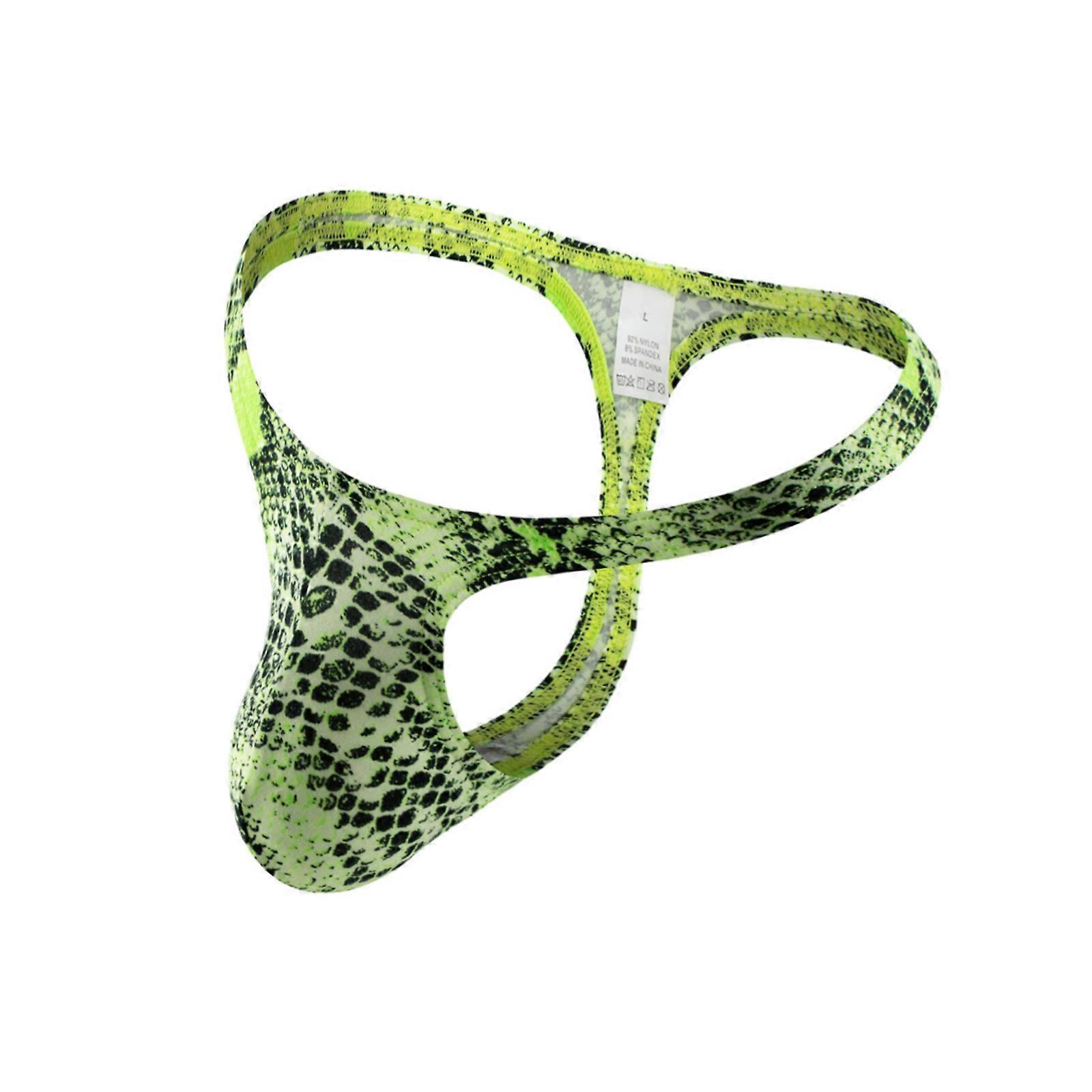 Hommes appel String Léopard Imprimé Sous-vêtements Taille basse Grain Thin T-pants