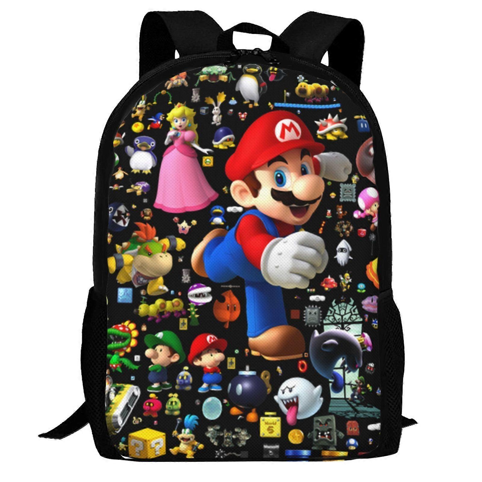 حقيبة ظهر xp248 سوبر ماريو للأطفال الأولاد والبنات ، حقيبة كتب مدرسية ذات سعة كبيرة مع أحزمة قابلة للتعديل ، حقيبة ظهر خفيفة الوزن ، مقاومة للماء248