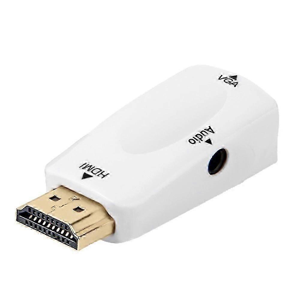 1080P Male to VGA Female Adapter Video Converter with Audio Output N3 white