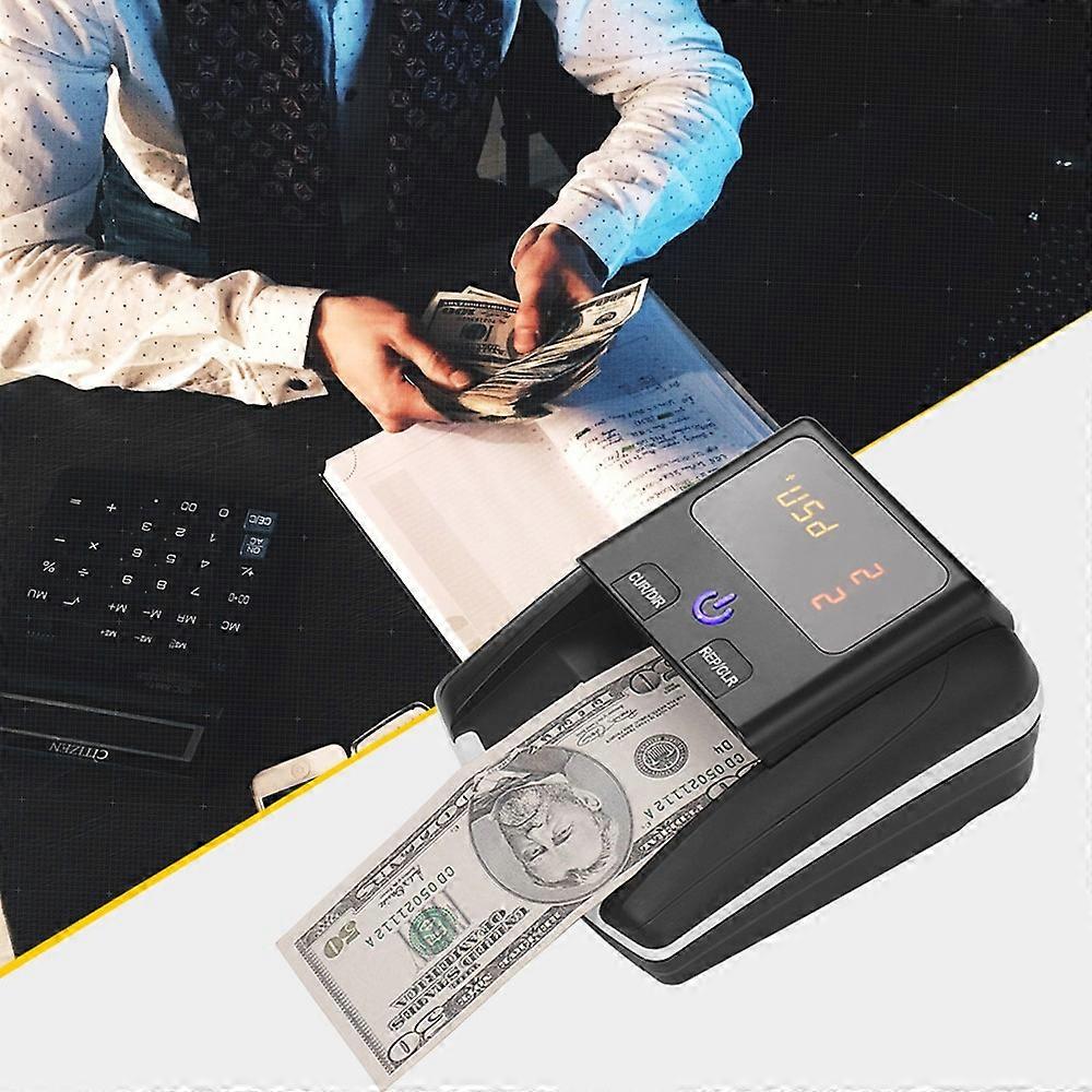 Portable Small Banknote Bill Detector Denomination Value Counter UV/MG/IR Detection with Battery Cou