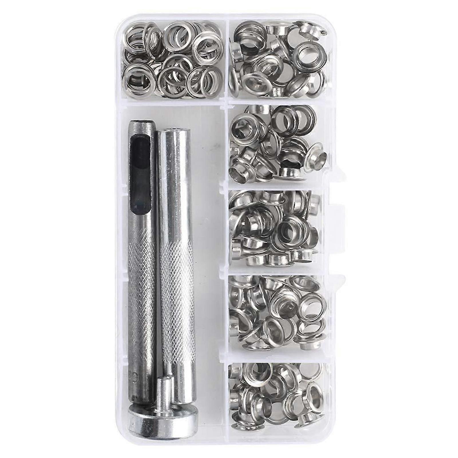 100sets 10mm Bag For Fabric Curtains Grommets Eyelets Kit With 3 Hole Punch Tool