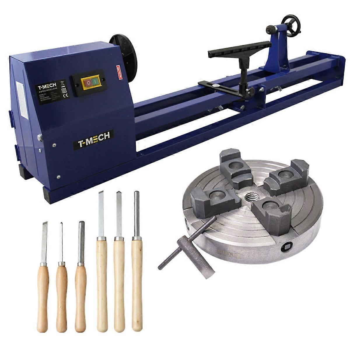 Wood Lathe 1m Bench Top Wood Turning 4 Variable Speeds Face Plate Carpentry Woodwork Sanding