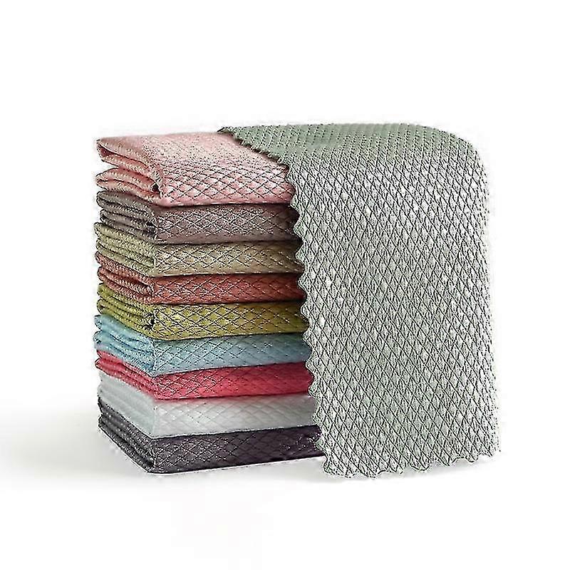 Fish Scale & Multi-Surface Microfiber Cloth, Absorbent Lint-Free 30x40cm 12-Pack