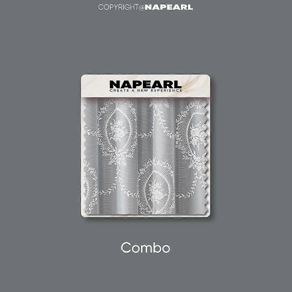 1PC NAPEARL 70-80% Shading Dark Gray Blackout Curtain and White Lace Sheer Double Layered Curtains for Living Room Bedroom Home Decoration