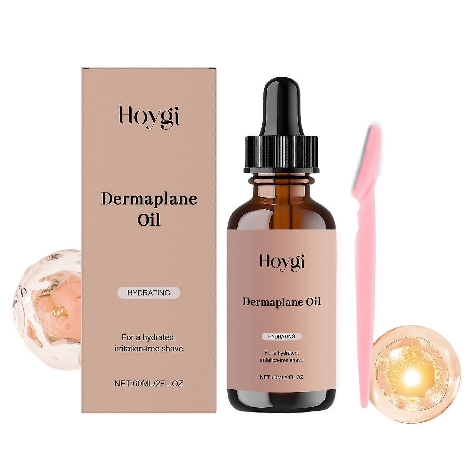 Dermaplaning Tool Set, Hydrating Dermaplane Oil with 1pcs Face Razor for Smooth, Glowing Skin, Removes Unwanted Hair
