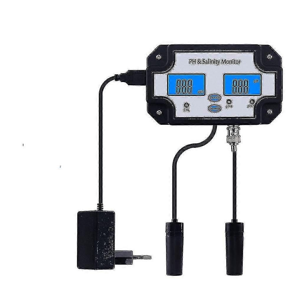 New Ph Salinity Meter Water Quality Tester Detector Monitor 2 In 1 Ph Meter Portable