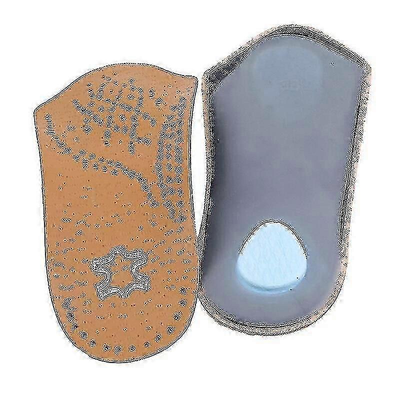 نعل جلدي بطول 34 قدم مسطحة نعل تقويم العظام دعم القوس نصف وسادة الحذاء نعال العظام العناية بالقدم للجنسين