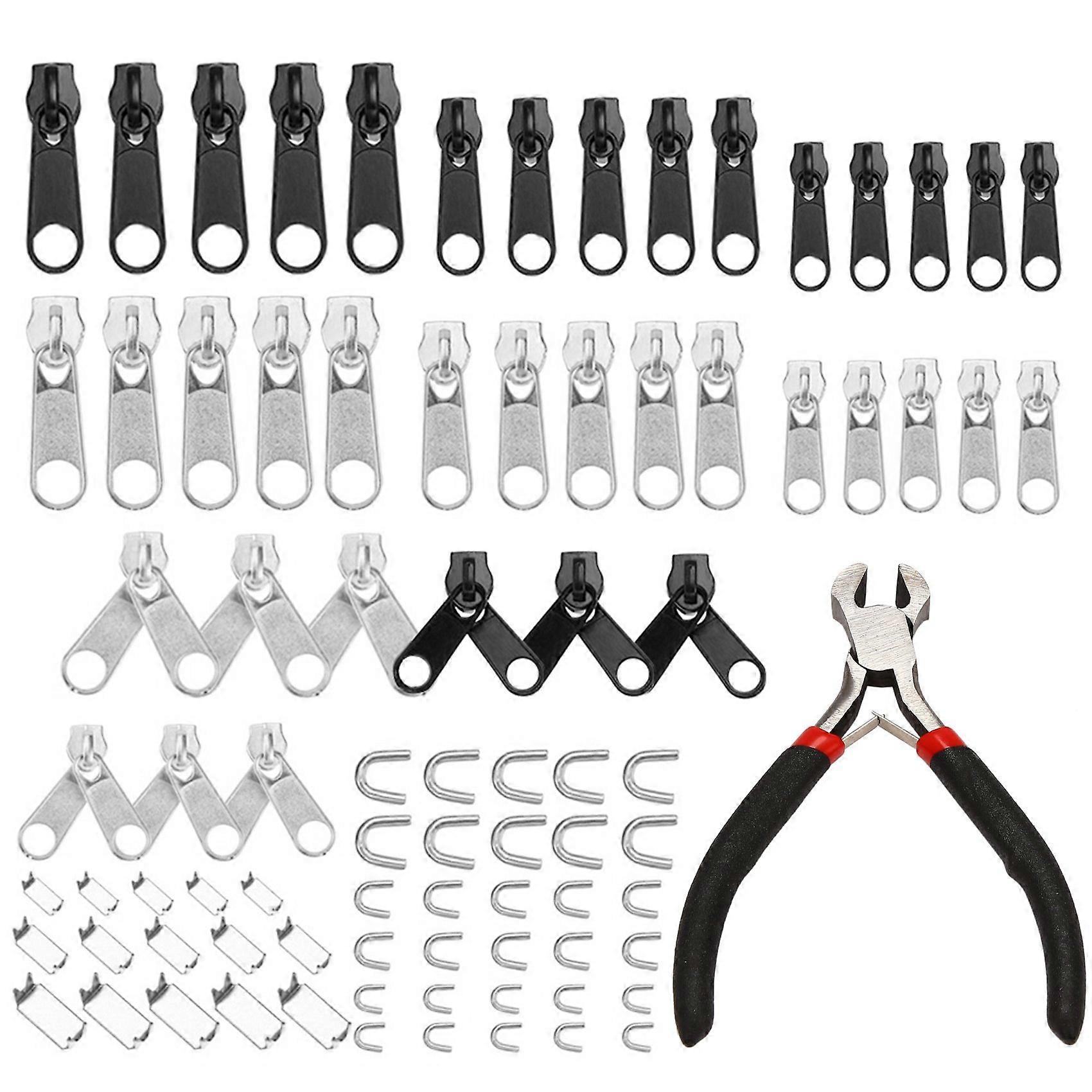 85Pcs Zipper Repair Kit Zip Slider Rescue Universal Zippers