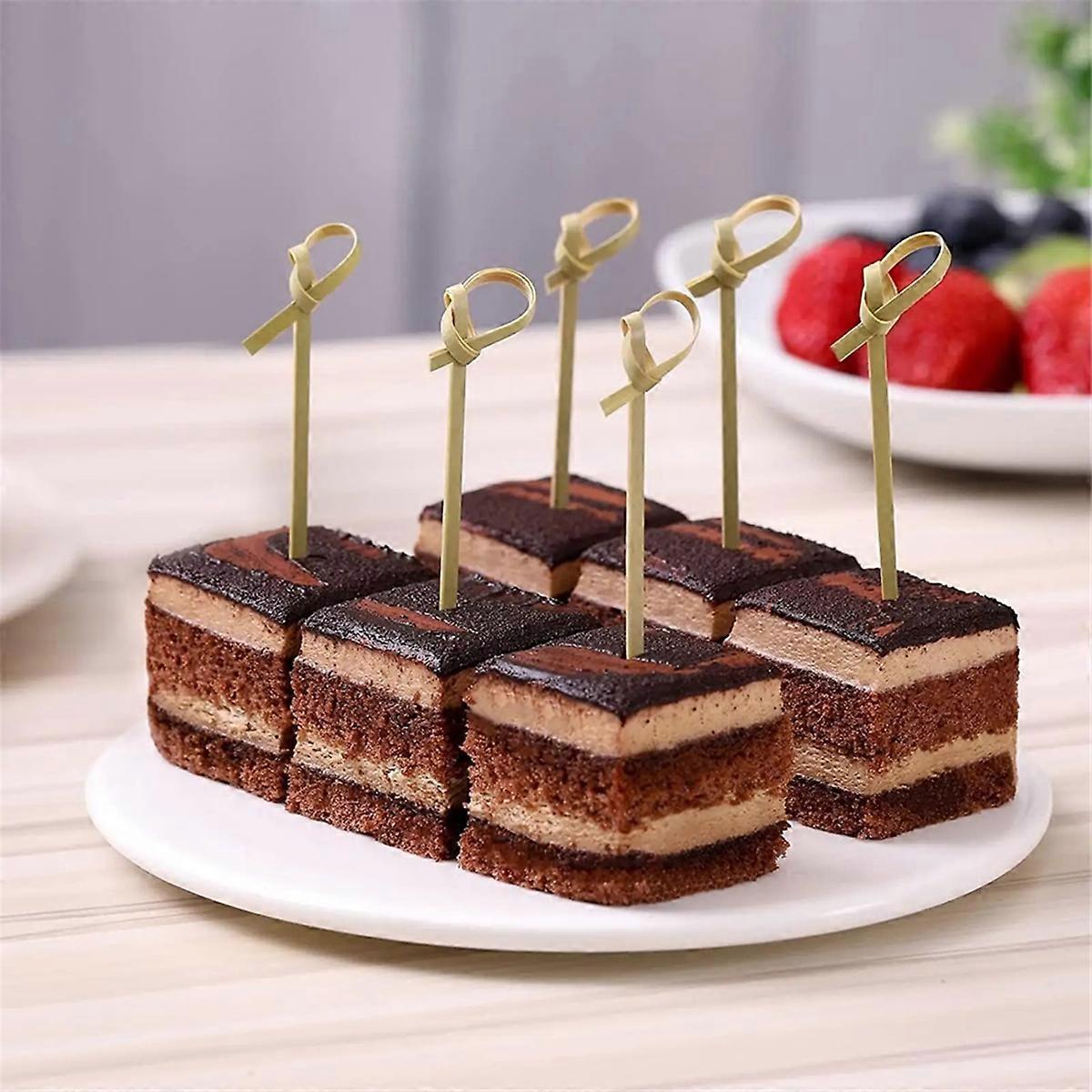 500pcs Disposable Bamboo Knot Skewers Cocktail Picks