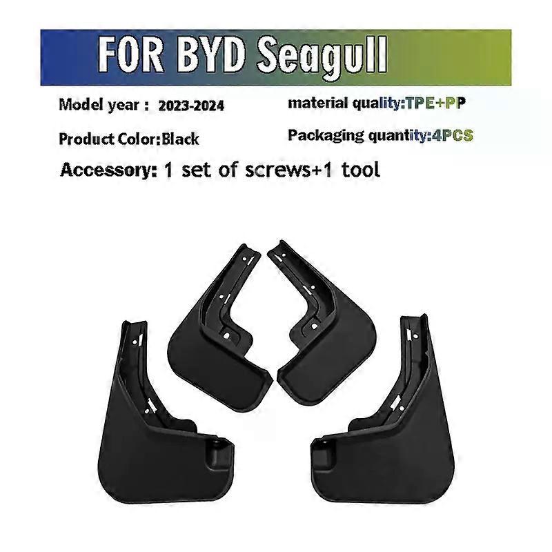 Compatible 2023 2024 FOR BYD Seagull Mud Flaps Guard Splash Mudguard Fender Mudflaps Car Accessories Front Rear 4pcs