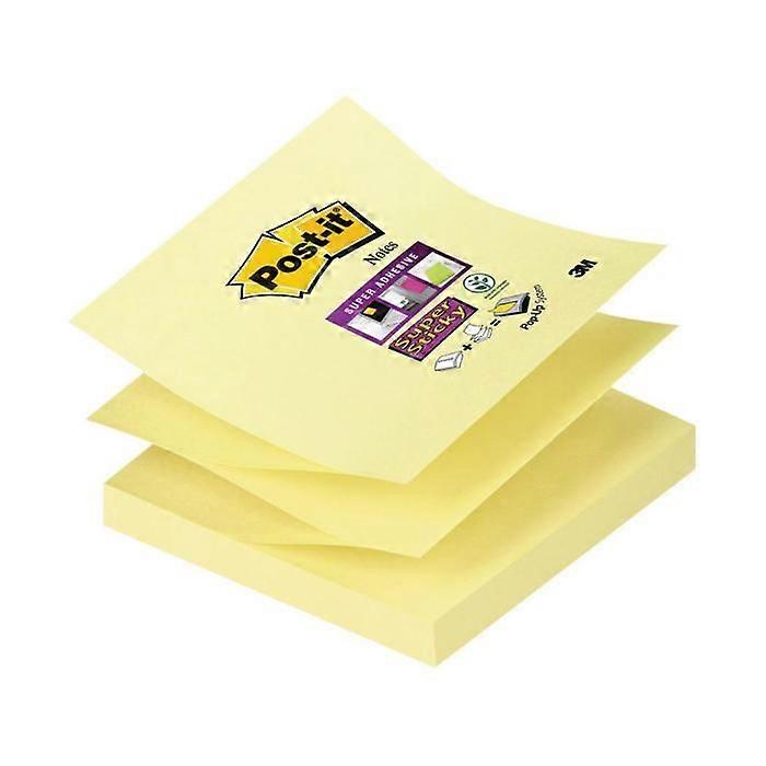 Z-NOTES SUPER STICKY POST-IT 76x76 mm gelb - Block à 90 Blatt - Set à 12