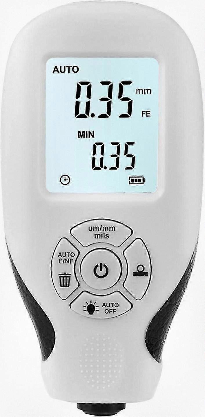 Digital Coating Meter, Paint Thickness Tester with LCD Screen, Automatic Calibration (White)