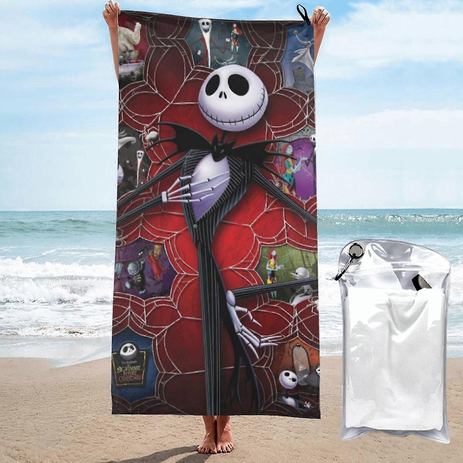 كابوس قبل عيد الميلاد ستوكات منشفة الشاطئ كبيرة الحجم خفيفة الوزن سريعة الجفاف خالية من الرمال المناشف الكبيرة #ksey