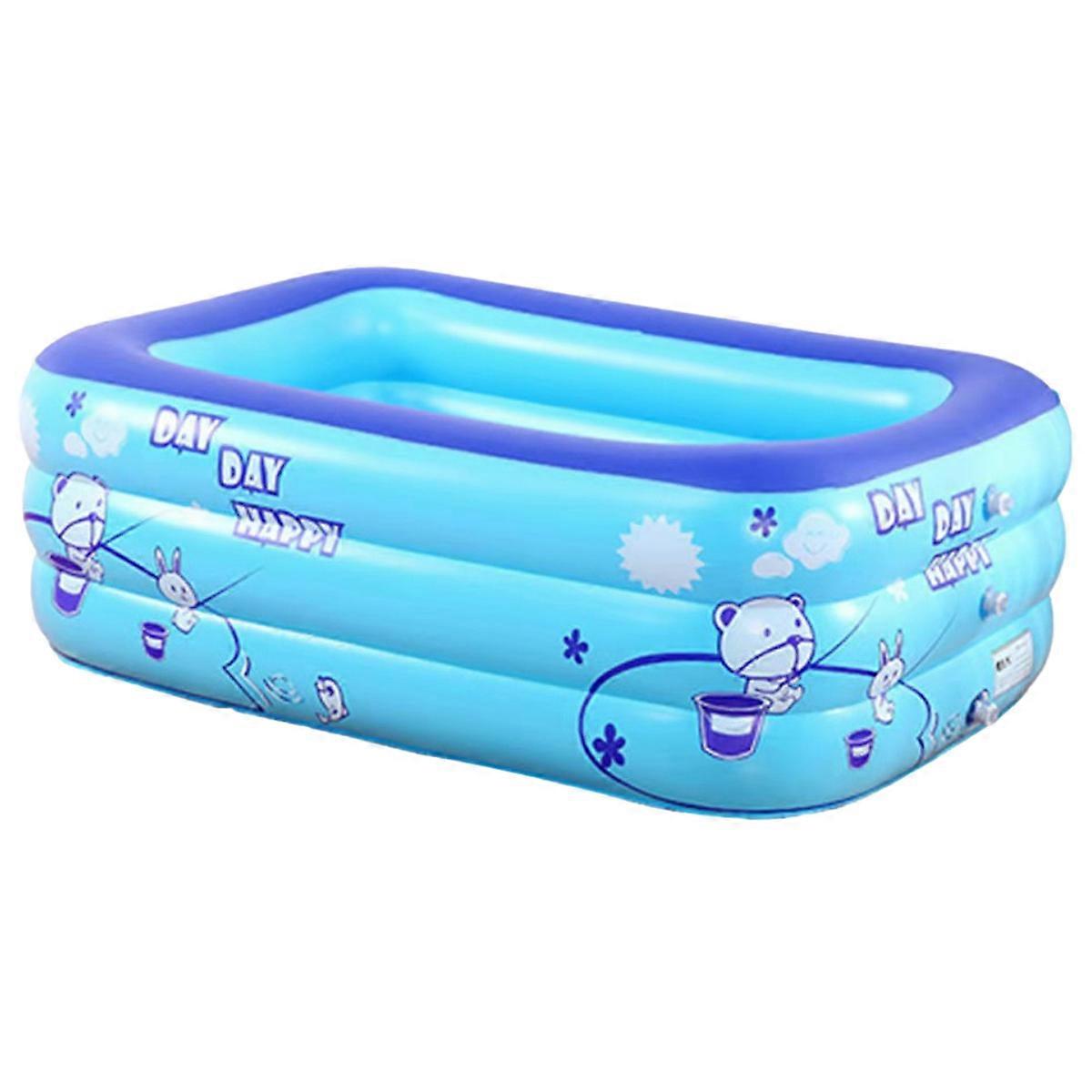1pcs-Children's inflatable pool-1.2m three-ring thickened bubble bottom