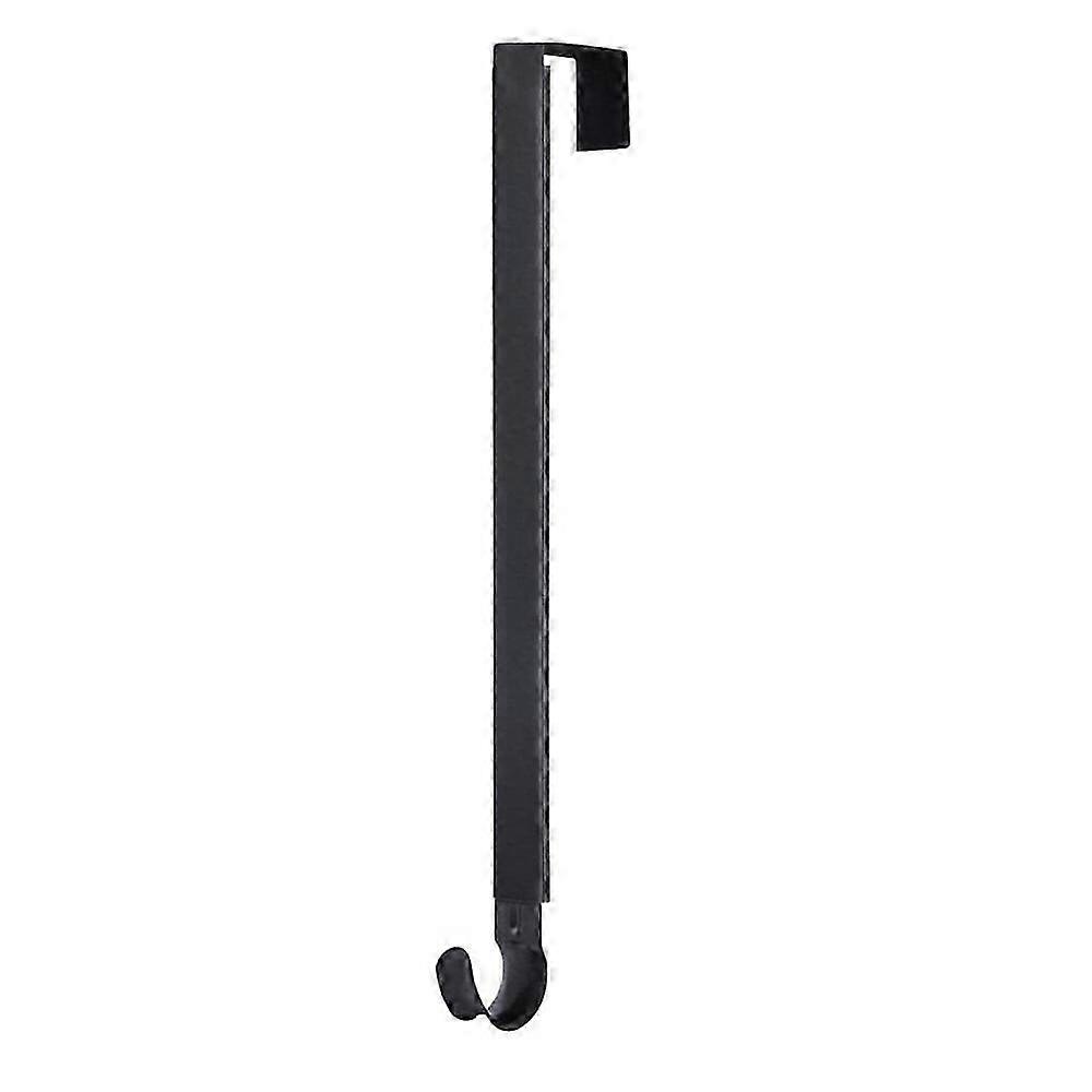 Wreath Hanger For Front Door, Adjustable Length From 15" To 25", Black Painted Finish, Supports Up To 25 Pounds, Easy Installation With No Tools