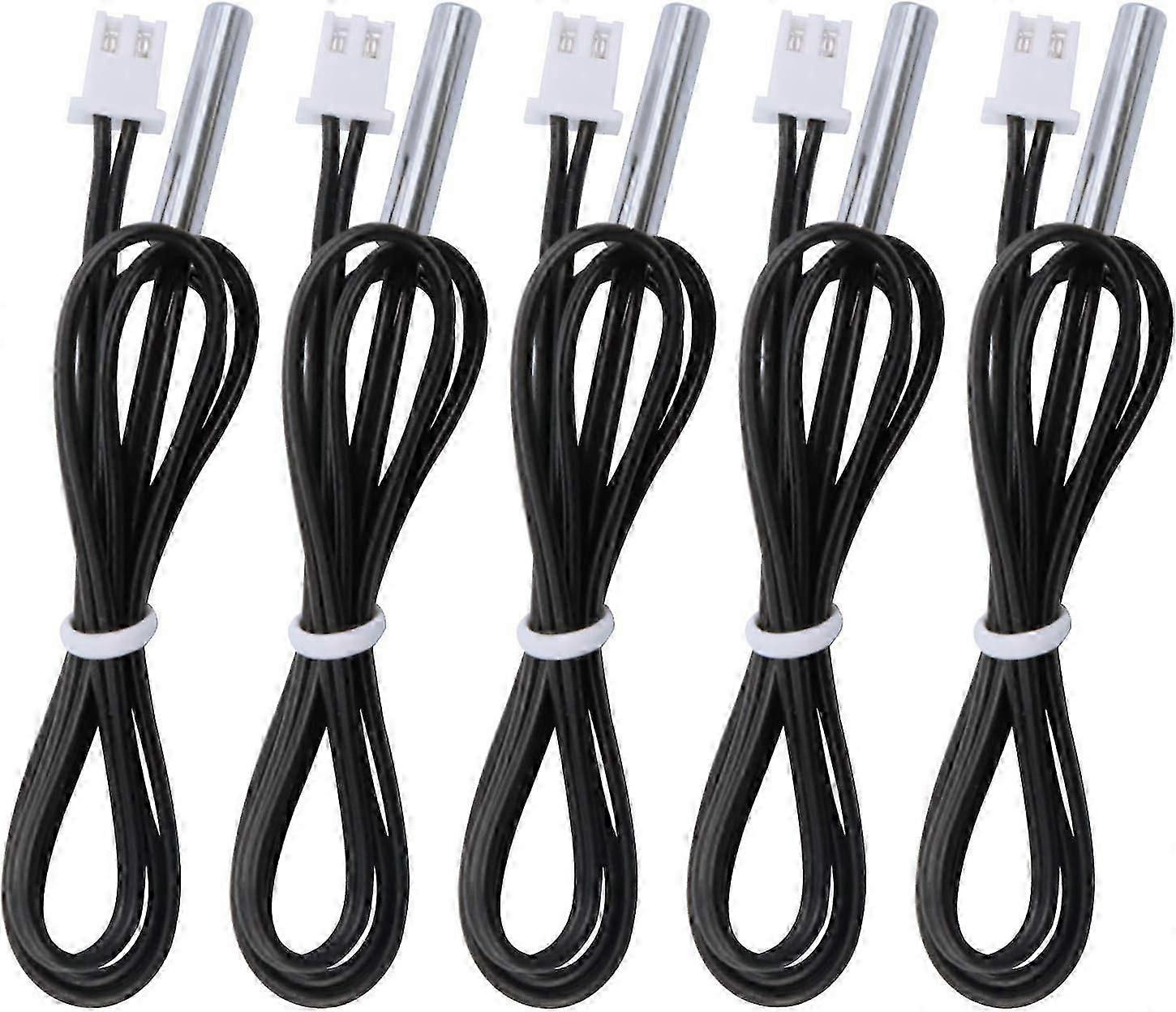 5pcs 10k B3950 Temperature Probe, Temperature Sensor -25 to 125 Degree Celsius, 0.5 Meter 1.64 Feet Stainless Steel Sensitive NTC Temperature Sensor P