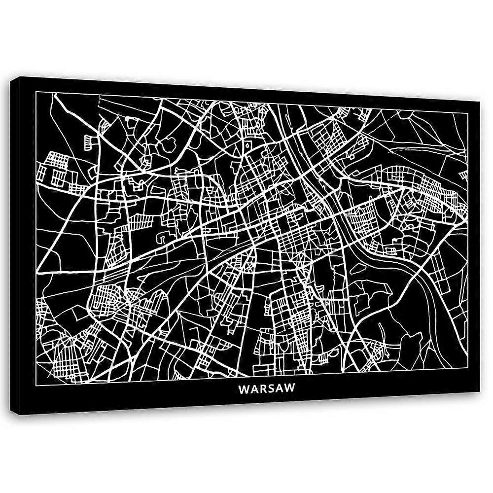 Pânză, Varșovia - plan de oraș - 60x40