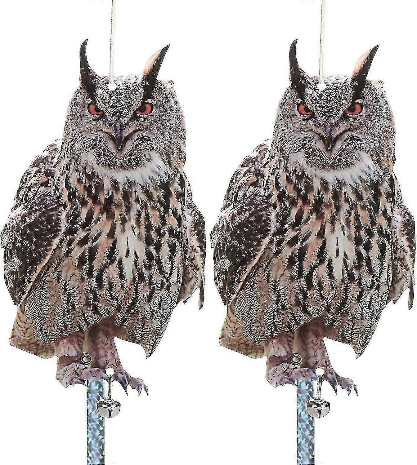 2pcs Owl Bird Scarer With Reflective Tape Bird Deterrent Bird Repellent Devices To Scare Birds Pigeo
