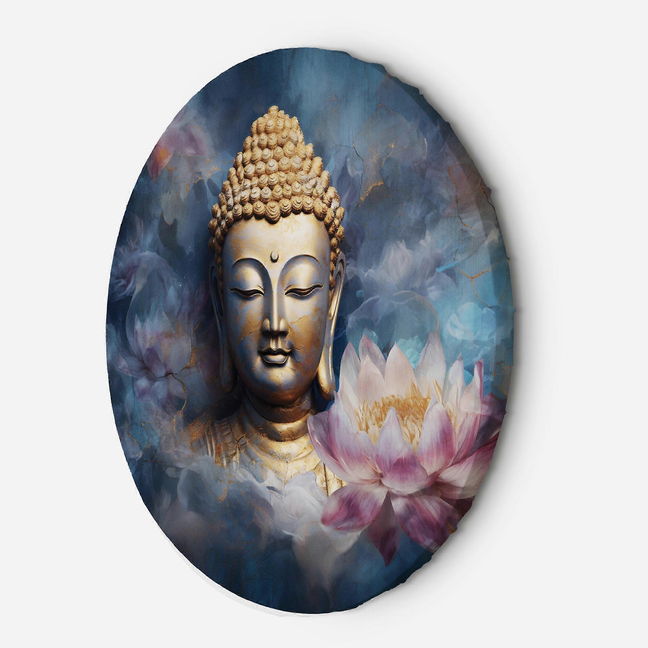 Lienzo, Buda y flores zen - 40x40