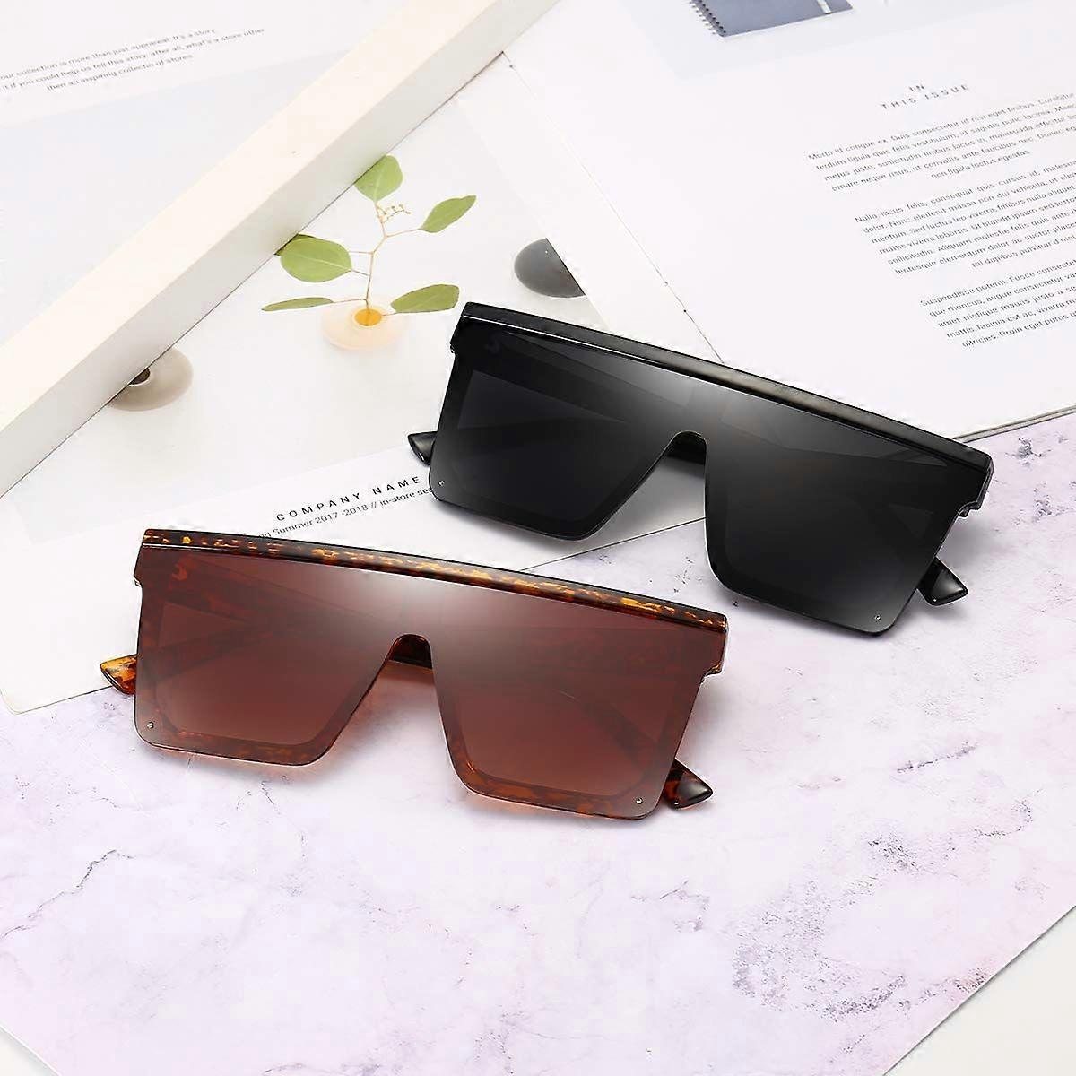 Big Frame Flat Top Square Oversized Sunglasses
