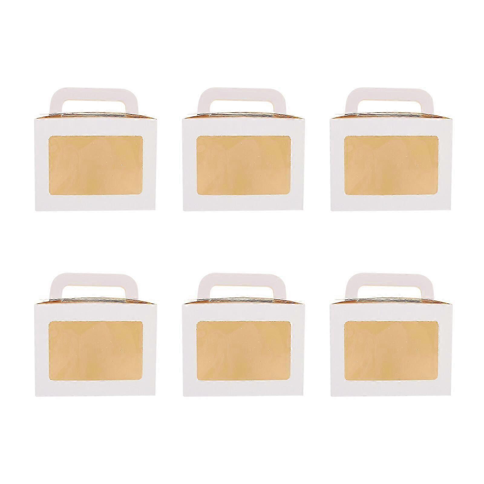 12pcs Clear Window Packaging Boxes Kraft Paper Cupcake Boxes Egg Tart Holder