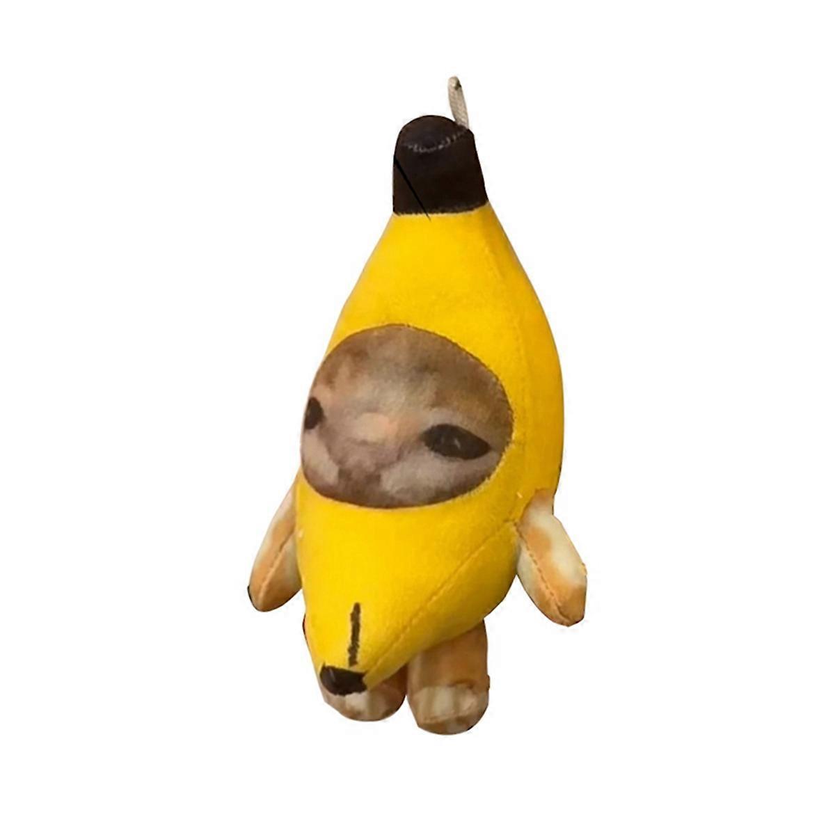 -Crying Banana Cat,Key Chain Plush Pendant Cute Banana-Cat Doll