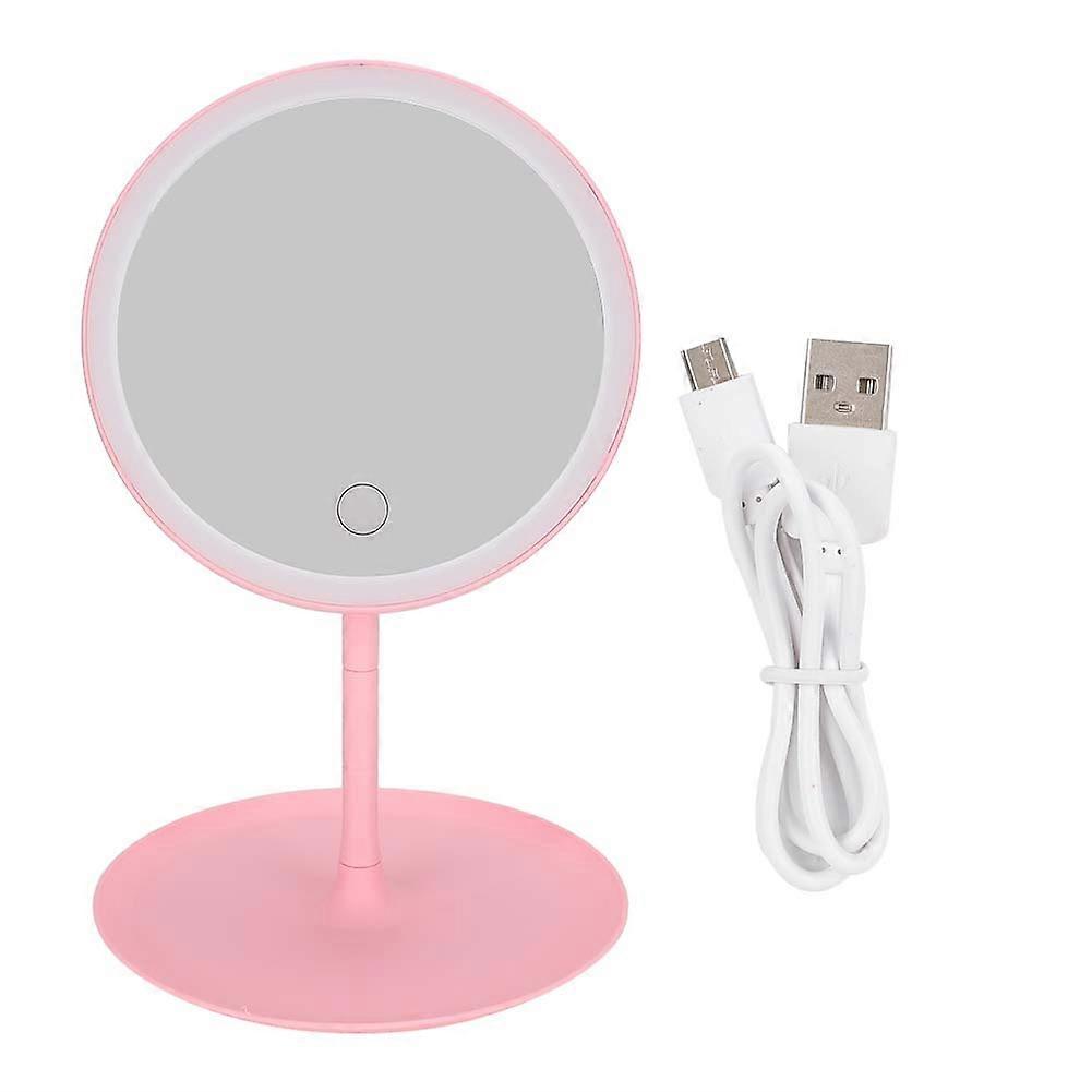 Natural Lights Vanity Mirror, Rechargeable Dual-Sided Magnifying Makeup Mirror with Dimmable Led Lights and Smart Touch Screen for Portable Traveling