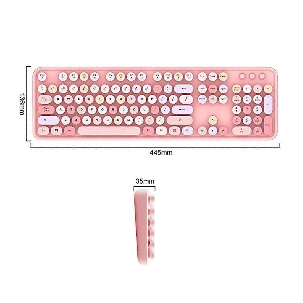 Keyboard|Office Wireless Keyboard Mouse Color - Pink Mixed Color