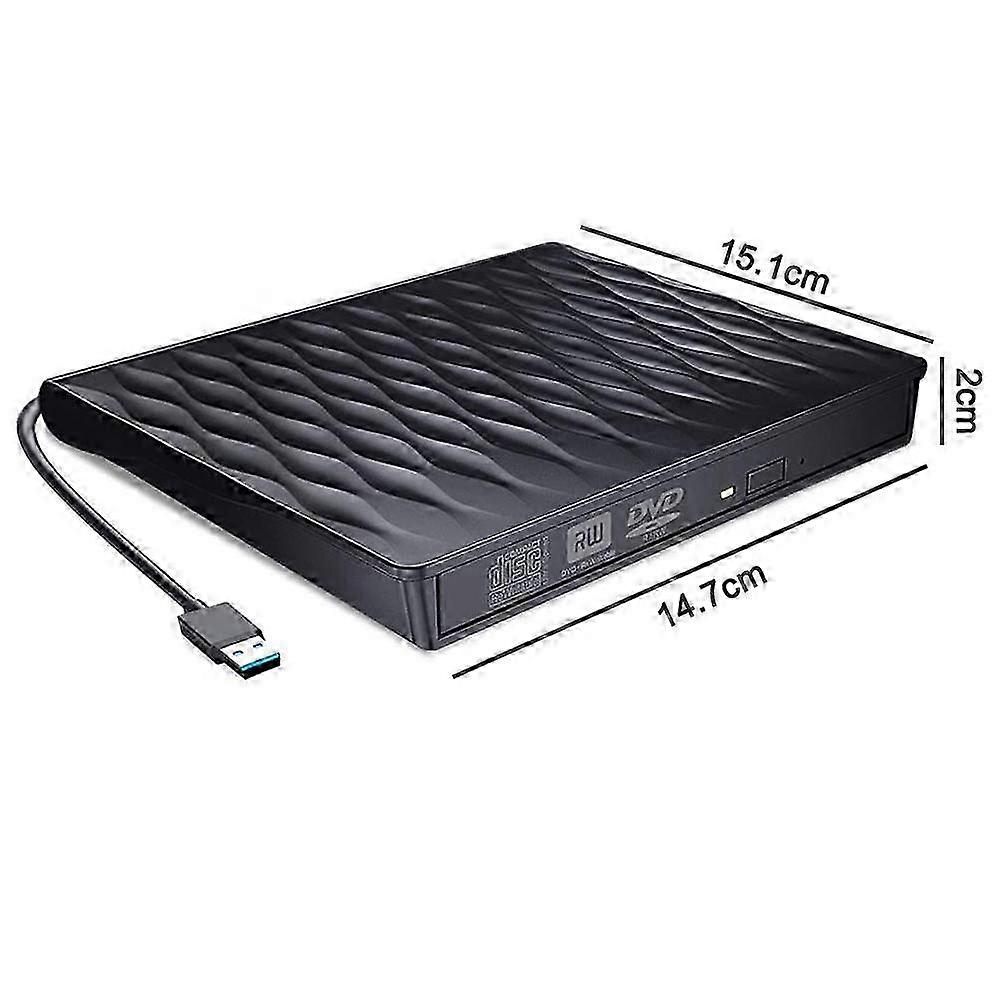 Ultra-Slim Disc Writer Reader Burner With Pop-Up Button Innovative Portable External Cd Dvd Drive, For Windows Linux Os Apple Mac, 2 Years Warranty,