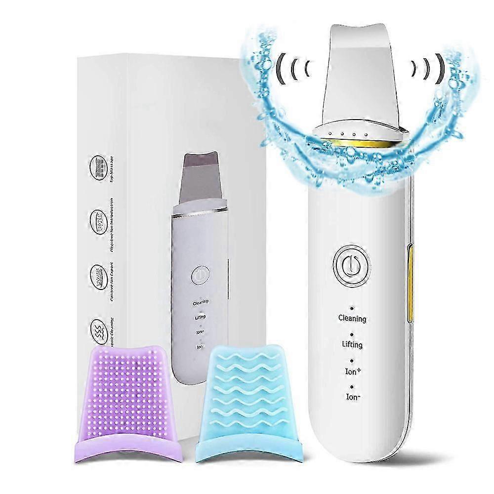 3PCS Skin Scrubber, Ultrasonic Face Scrubber Skin Scrubber with 4 Modes, Blackhead and Face Toning Devices, Face Care, USB Rechargeable