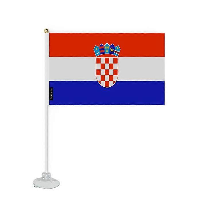 Mini Flag of Croatia – Suction Cup – 14 x 21 cm – For Smooth Surface – Polyester – 1 piece