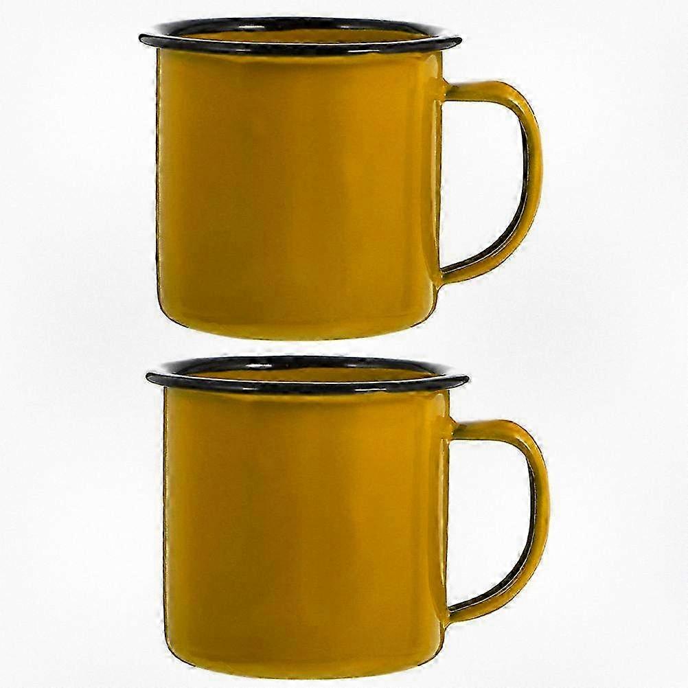 Set di 2 tazze da campeggio smaltate resistenti per caffè e tè, perfette per viaggi e ufficio