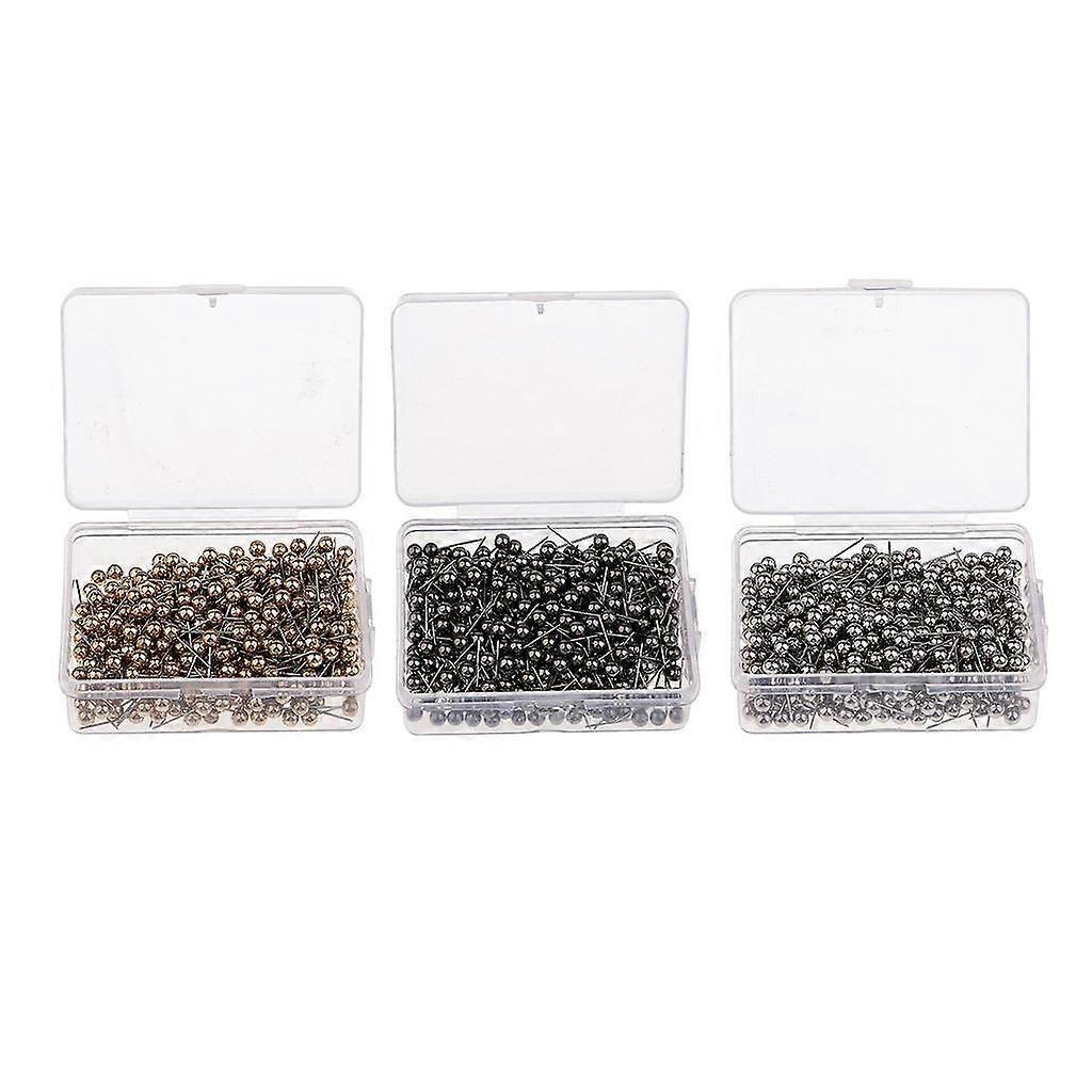 1200 Pieces Map Tacks Push Pins Small Size Shiny Colors Gold & Gold & Silver