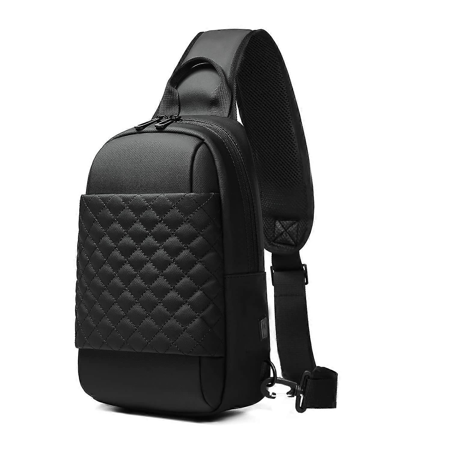 Sling Bag Chest Shoulder Backpack, Crossbody Sling Backpack for Men, Single Shoulder Dayback with USB Charging Port for Commuting