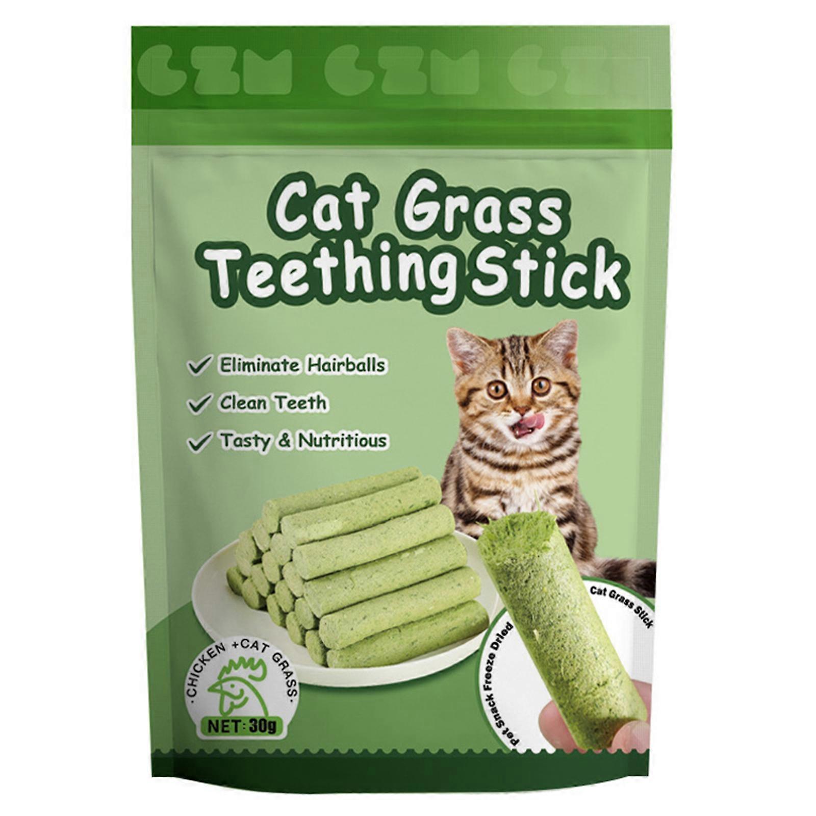 Catnips Herbe Collations pour chats Élimination des boules de poils Chats Herbe Dentition Bâton Lyophilisé Collations Chats Nettoyage dentaire Chats Bâton molaire