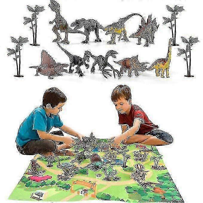 Dinosaur World Game Carpet Children's Day Gift With 5 Trees And 9 Dinosaurs
