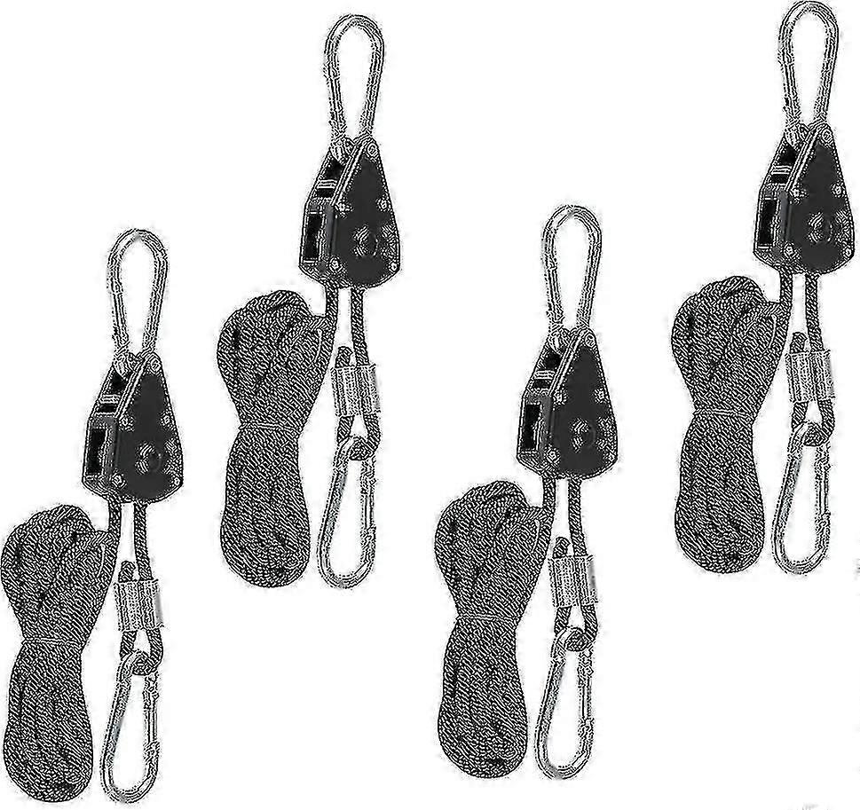 4 حزمة السقاطة حبل الثقيلة مع السنانير ، السقاطة حبل قابل للتعديل لتنمو الأضواء ، 150 رطل شماعات حبل السقاطة