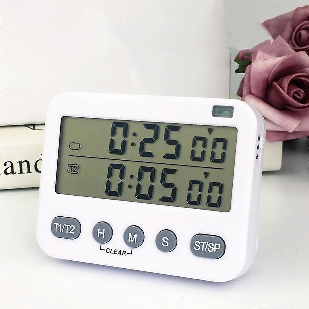 Magnetic Countdown Timer w/ Seconds Dual Digital Timer LCD Big Digits