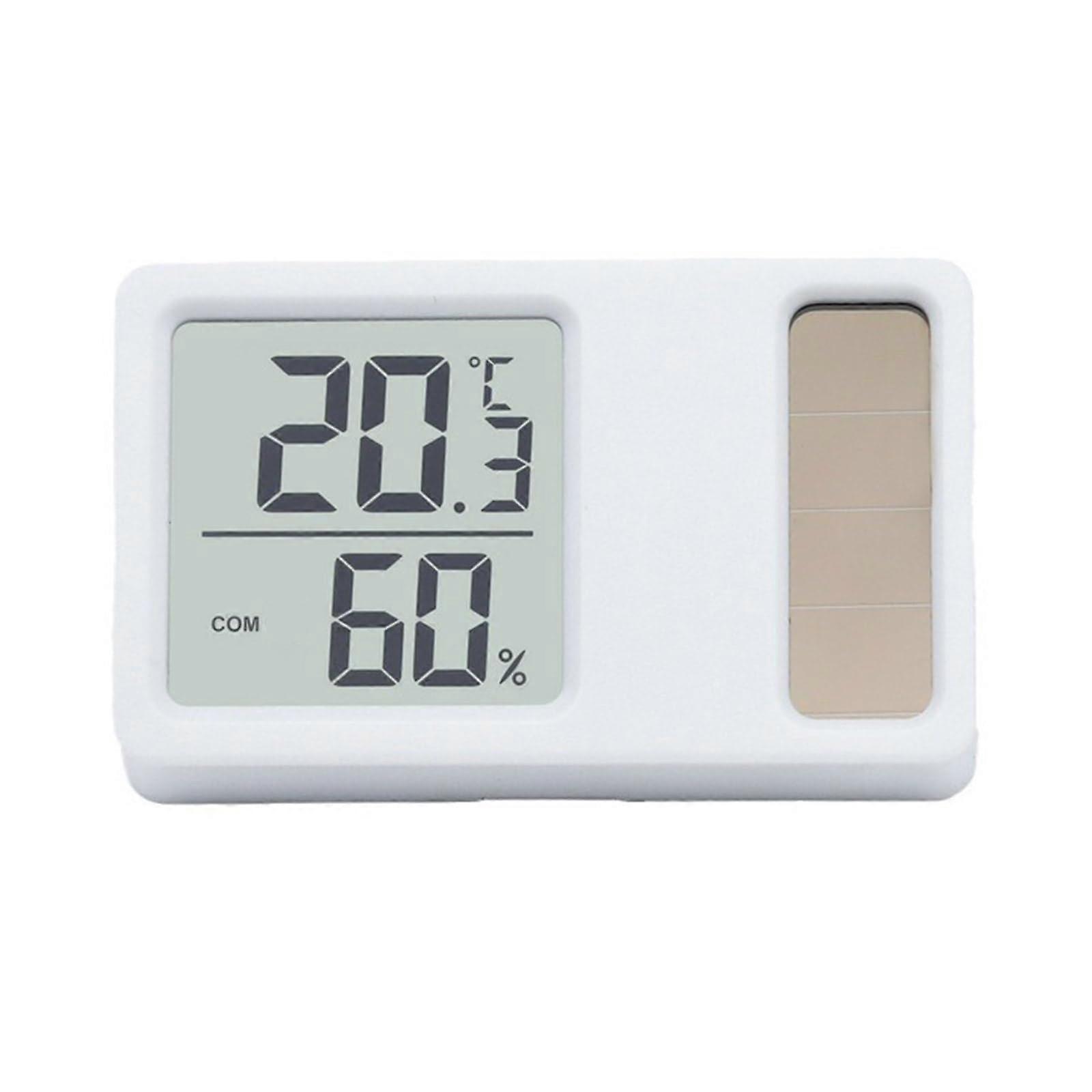 Thermometer Hygrometer Desktop Temperature Humidity Meter With LCD Display Solar Powered For Home Office Baby Room