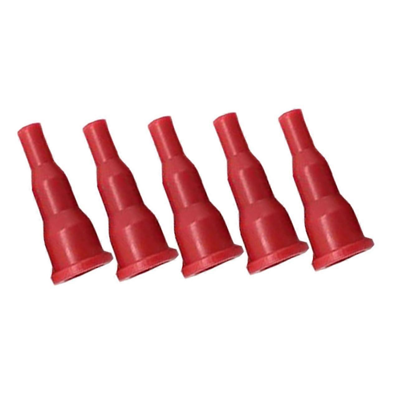 Charging Valve Pack of 5 for Gas Tank Lighter Adapter and Refrigerant Filling - Red Plastic, Compatible with Standard Adapters