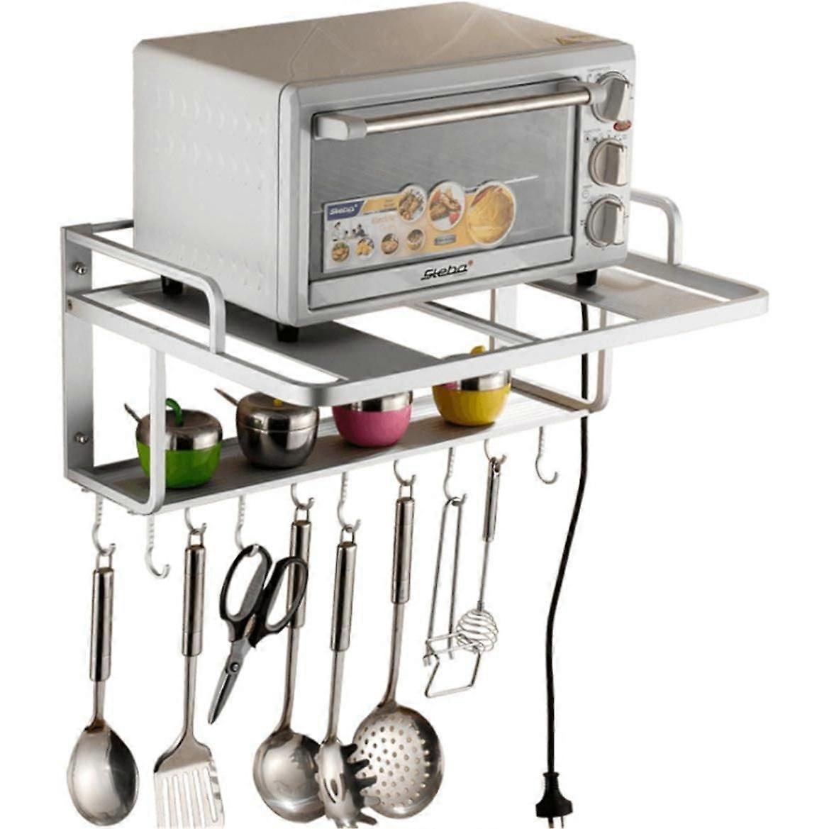 Microwave shelf, wall-mounted kitchen storage, wall-mounted storage rack